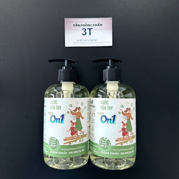 Nước rửa tay ON1 sạch khuẩn chăm sóc da tay (Chai 500ml) - Combo 2 chai Bamboo Charcoal 2 Nước rửa tay ON1 sạch khuẩn chăm sóc da tay (Chai 500ml) - Combo 2 chai Bamboo Charcoal - Ảnh 2