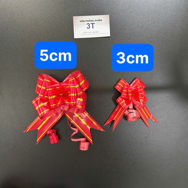 Nơ rút màu đỏ 5cm - Xấp 10 Nơ 3 Nơ rút màu đỏ 5cm - Xấp 10 Nơ - Ảnh 3