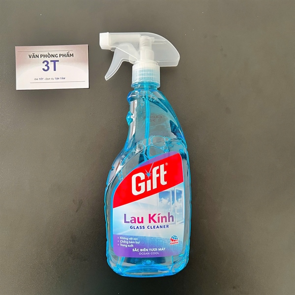 Nước Lau Kính Gift sắc biển 540ml - Chai