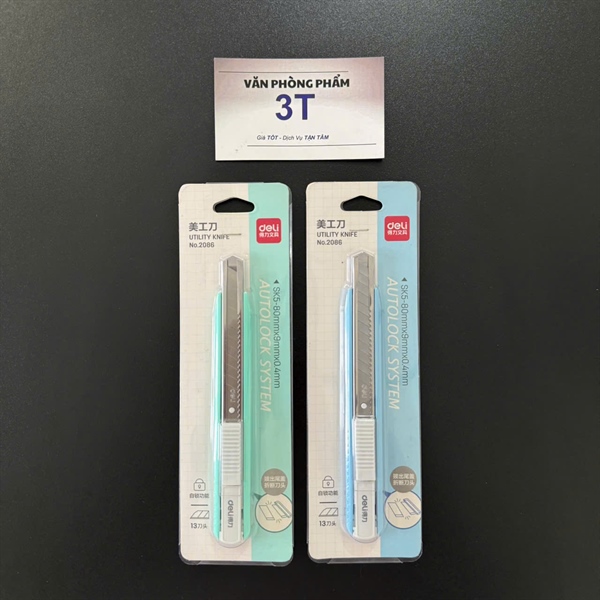 Dao Rọc Giấy trung Deli (màu ngẫu nhiên) - Cái 4 Dao Rọc Giấy trung Deli (màu ngẫu nhiên) - Cái - Ảnh 4