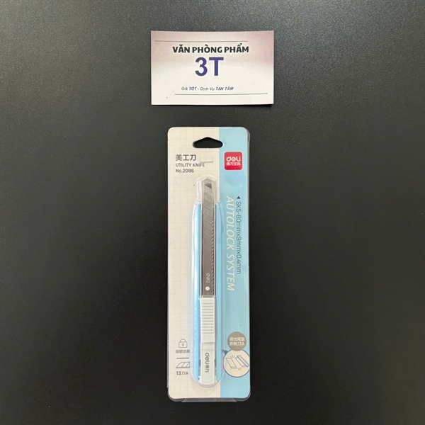 Dao Rọc Giấy trung Deli (màu ngẫu nhiên) - Cái 2 Dao Rọc Giấy trung Deli (màu ngẫu nhiên) - Cái - Ảnh 2