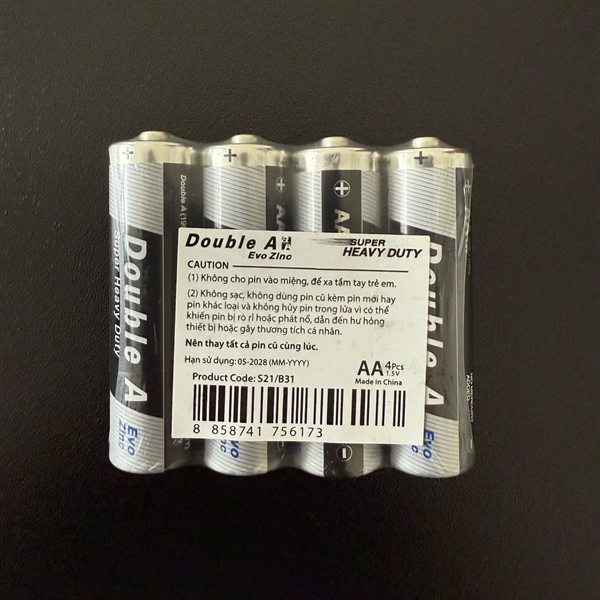 Pin tiểu AA/AAA Double A (Lốc 4 Cục) - Lốc 2 Pin tiểu AA/AAA Double A (Lốc 4 Cục) - Lốc - Ảnh 2