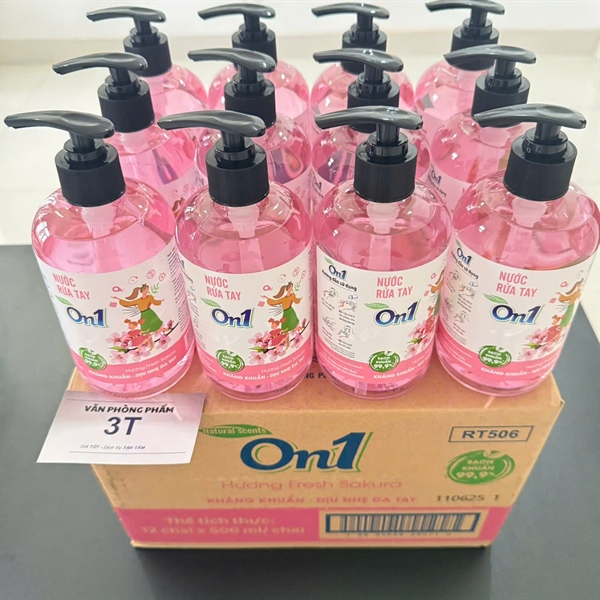 Thùng 12 chai nước rửa tay ON1 sạch khuẩn chăm sóc da tay - Thùng