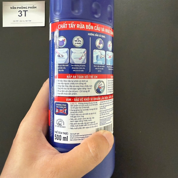 Nước tẩy nhà vệ sinh Vim diệt khuẩn 500ml - Chai 3 Nước tẩy nhà vệ sinh Vim diệt khuẩn 500ml - Chai - Ảnh 3