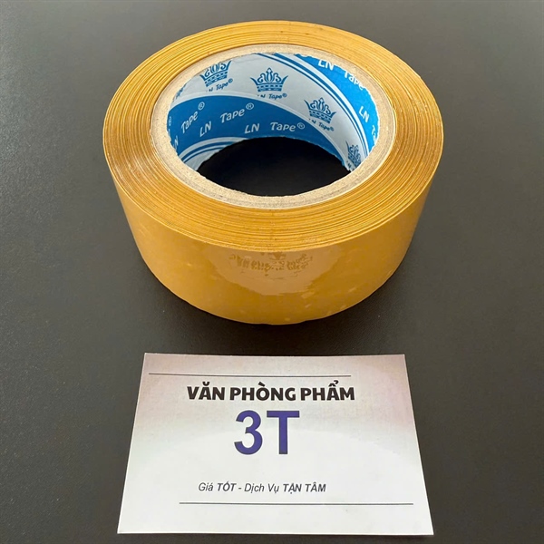 Băng keo đục LN Tape 46.5mm x dày keo hơn 17mm (200Yard) x 50 mic - Cuộn