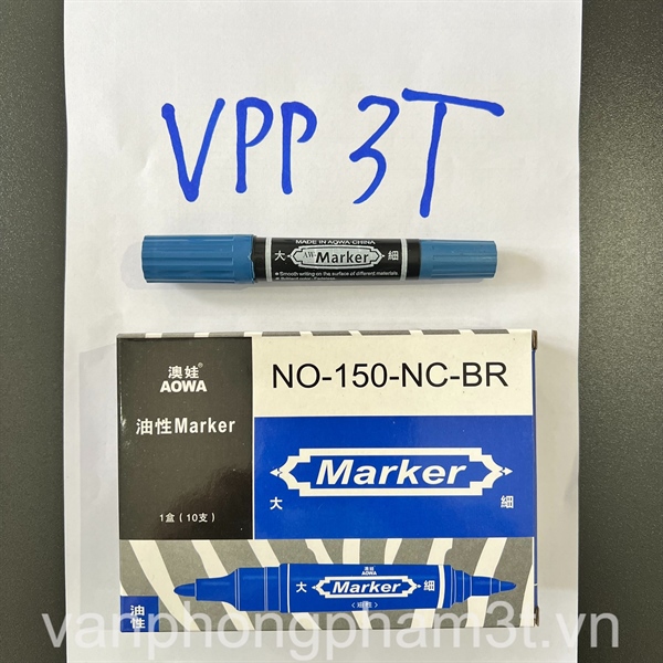 Bút lông dầu AOWA to 2 đầu xanh - Cây 2 Bút lông dầu AOWA to 2 đầu xanh - Cây - Ảnh 2