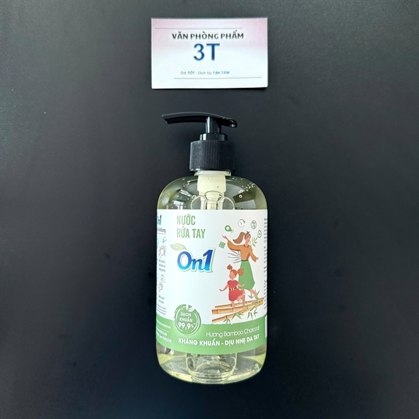 Nước rửa tay ON1 sạch khuẩn chăm sóc da tay (Chai 500ml) - Combo 2 chai Bamboo Charcoal