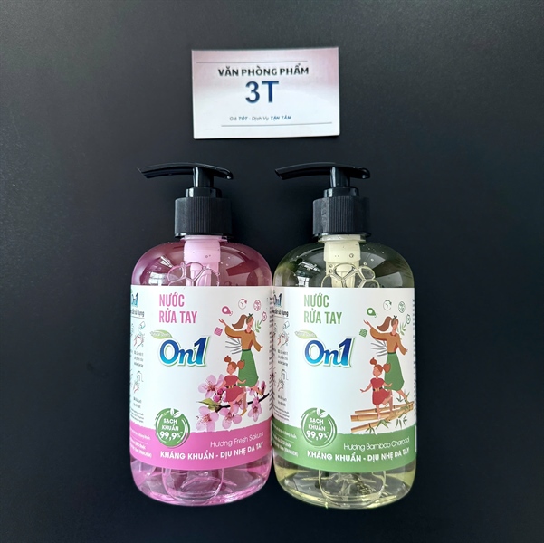Nước rửa tay ON1 sạch khuẩn chăm sóc da tay (Chai 500ml) - Combo 2 chai Bamboo Charcoal 3 Nước rửa tay ON1 sạch khuẩn chăm sóc da tay (Chai 500ml) - Combo 2 chai Bamboo Charcoal - Ảnh 3