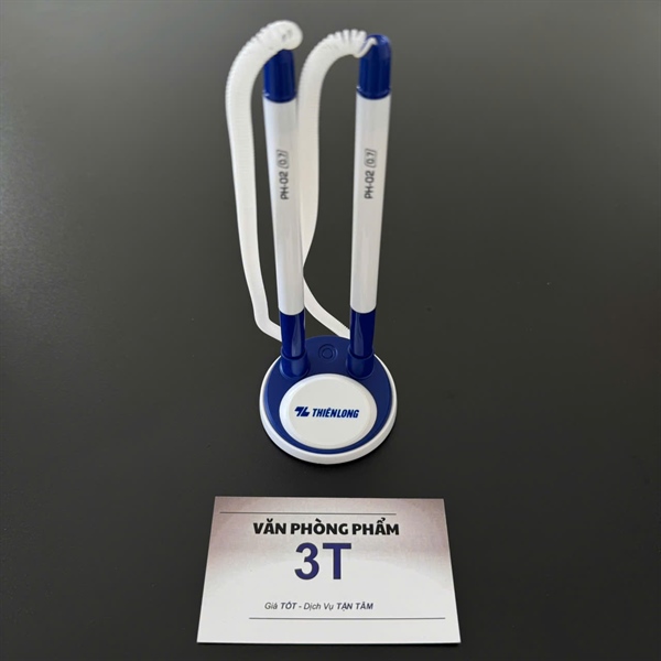 Bút bi cặp gắn bàn Thiên Long PH-02 màu xanh - Cặp