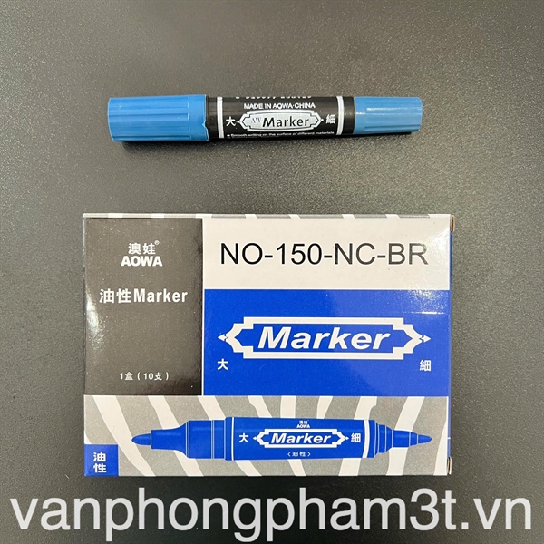 Bút lông dầu AOWA to 2 đầu xanh - Cây